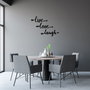 Wallity Live Love Laugh Escultura de pared de metal negra